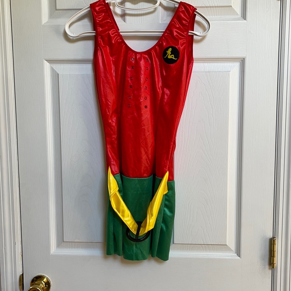 Woman Super Hero Mini Dress with cape Halloween Costume